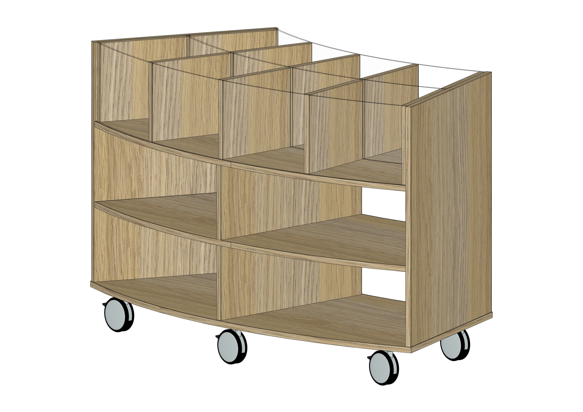 Library Browser Box Curved Chilldrens Browser Box Mobile Double Decker – Fry Library ...